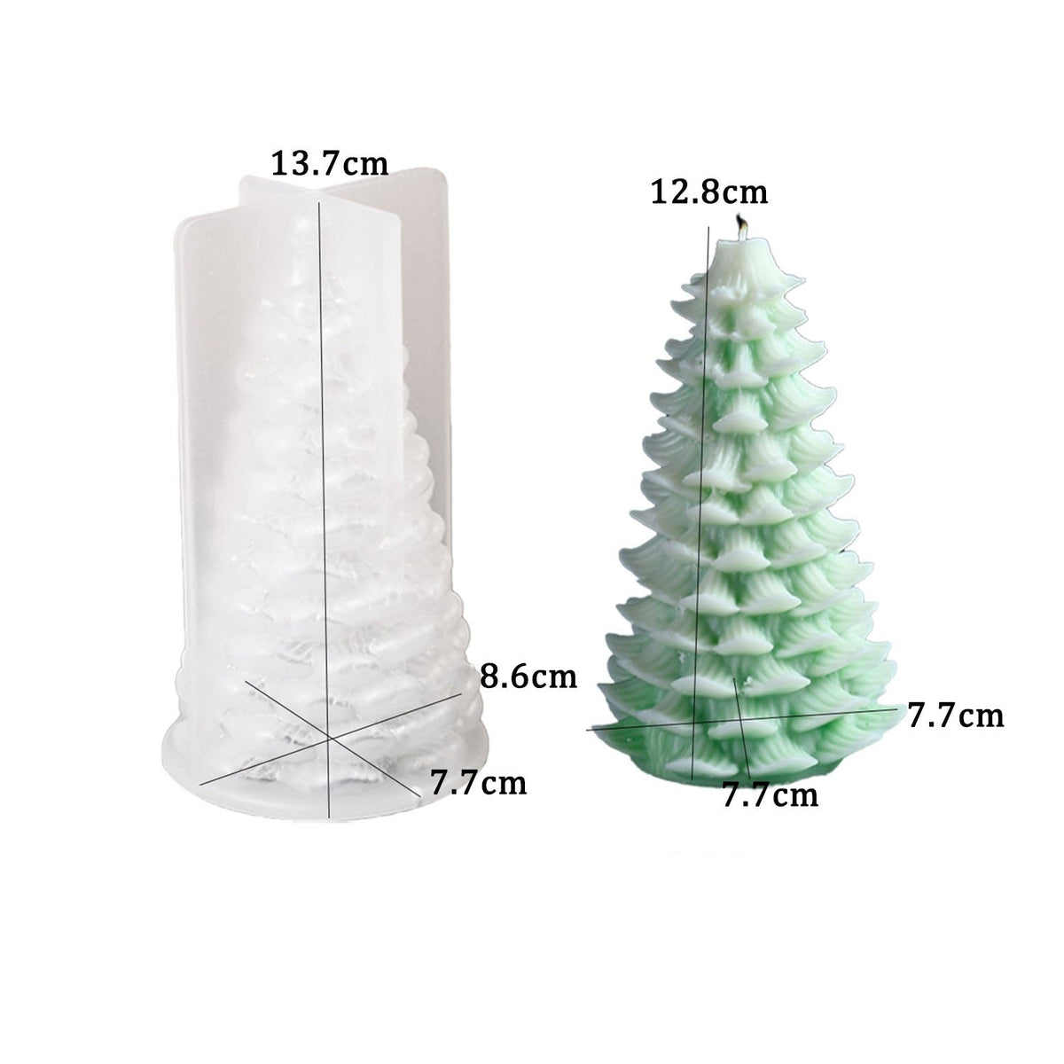 Large Christmas Tree Candle Mold – DIY Silicone Mold for Handmade Aromatherapy Candles, Resin Crafts, Holiday Parties, and Festive Decoration Projects