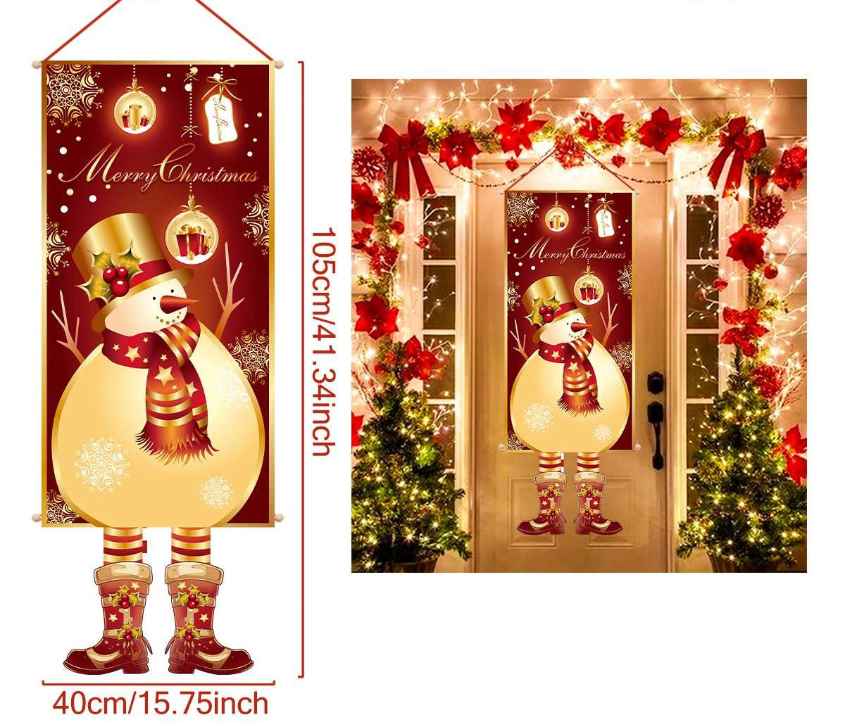 Christmas Hanging Flag Banner -Festive Doorway Decoration for Home, Vibrant Xmas Ornament for Navidad, New Year Celebrations and Winter Holiday Styling