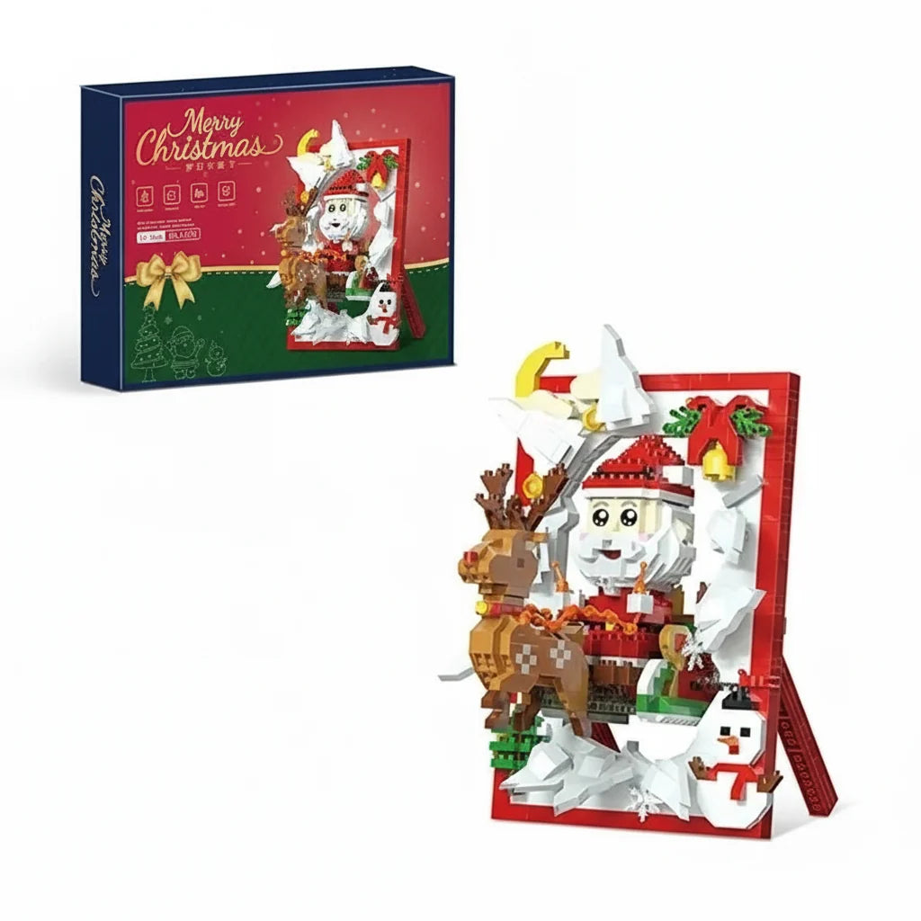 Pink Christmas Tree Building Blocks Set – DIY Snow House Brick Assembly Toy for Kids, Desktop Decoration & Holiday Creative Gifts