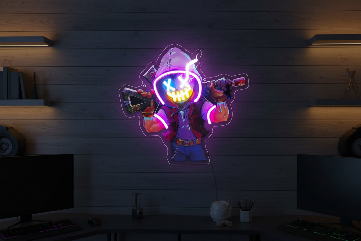 Joker Gamer Neon Sign – USB Anime LED Wall Light for Gaming Rooms, Bars, Garages and Bedrooms with Bold Character-Inspired Decor