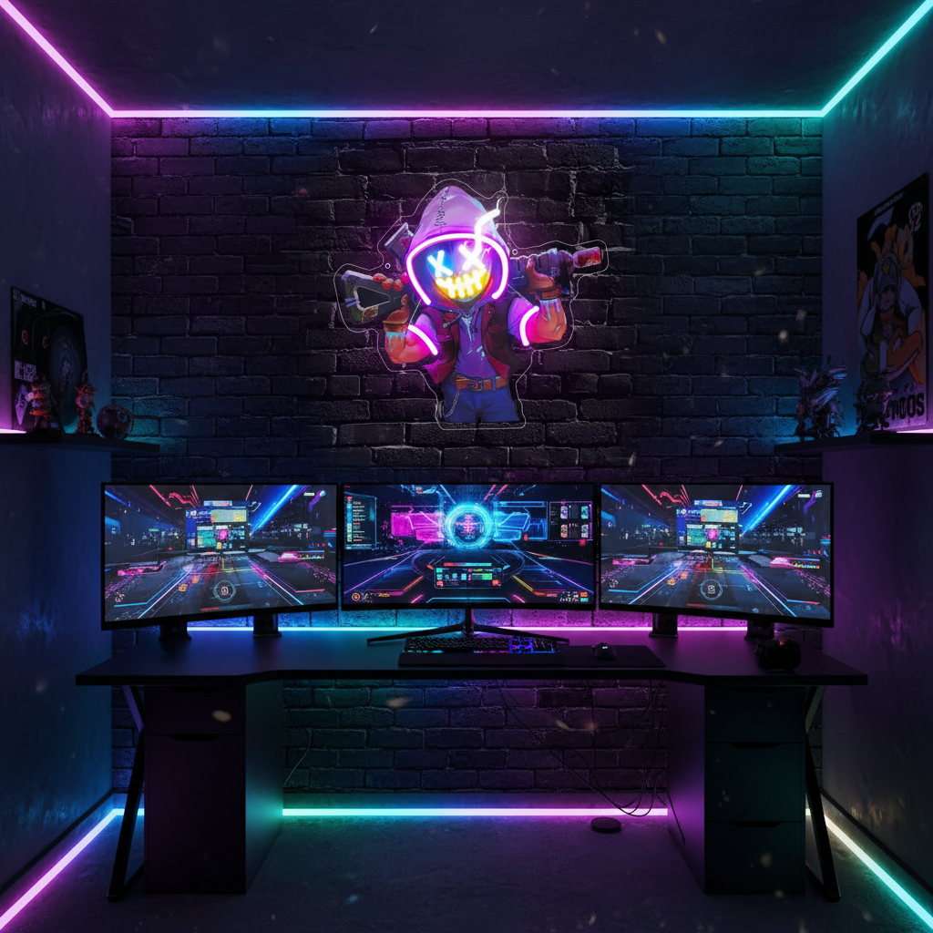 Joker Gamer Neon Sign – USB Anime LED Wall Light for Gaming Rooms, Bars, Garages and Bedrooms with Bold Character-Inspired Decor