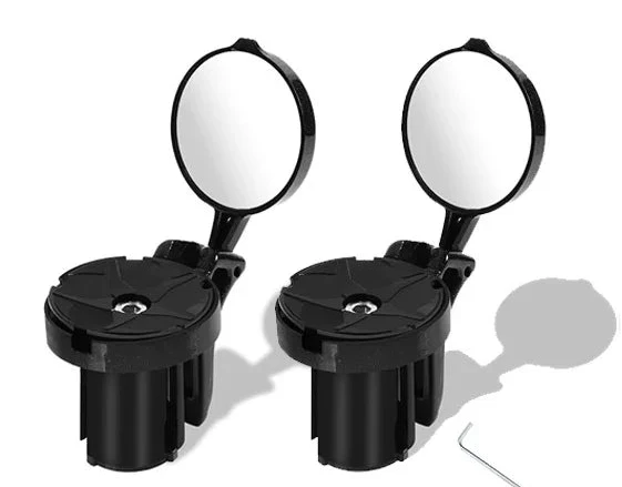 Wide Angle Bicycle Handlebar Mirror – 360 Degree Rotating Rear View Mirror for Road Bikes, Scooters and Safe Cycling