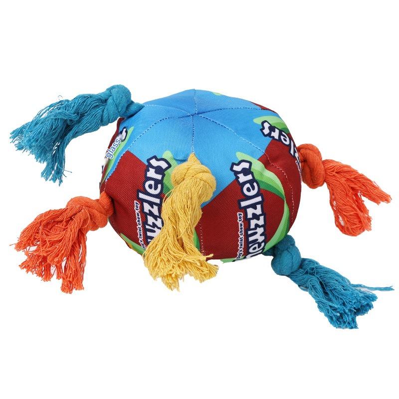 Rainbow Twist Candy Dog Chew Toy - Colorful Squeaky Bite-Resistant Toy for Teeth Grinding and Interactive Pet Playtime