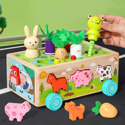 Wooden Carrot Harvest Game – Developmental Montessori-Style Toy for Toddlers with Sorting, Fine Motor Practice and Fun Pretend Gardening Play