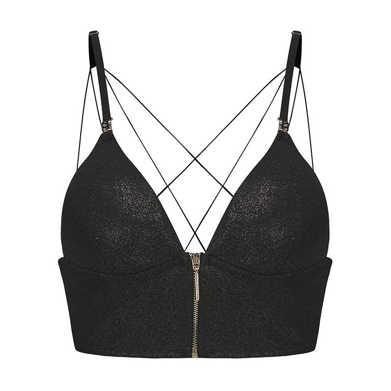French Triangle Cup Seamless Bra – Beautiful Back Design with Thin Straps, Front Closure, and Smooth Everyday Comfort