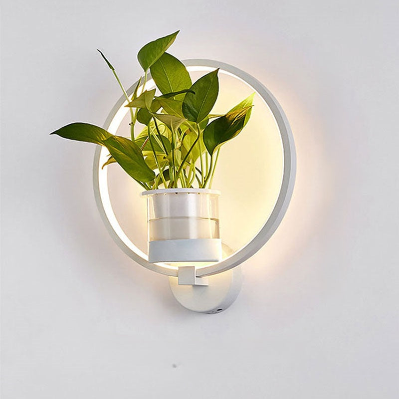 Nordic Creative Green Plant Wall Lamp – Decorative Lighting Fixture for Living Room, Bedroom and Staircase Decor
