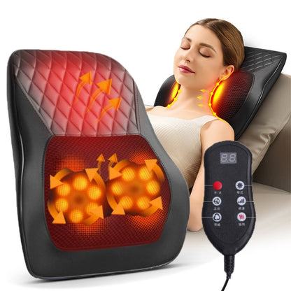 Heated Massage Pillow Cushion – Electric Full Body Massager with Remote Control for Neck, Waist, Back, and Shoulder Relief