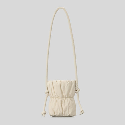 Fashion Ruched Puffer Bucket Bag – Designer Padded Women’s Shoulder Bag, Casual Nylon Crossbody Purse for Daily Wear & Cute Phone Storage