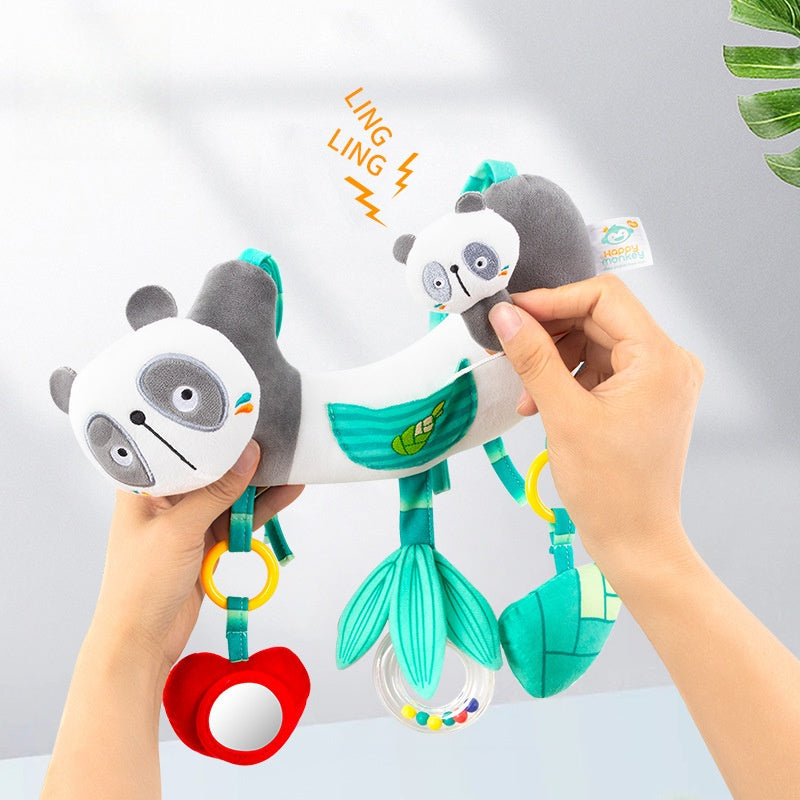 Baby Stroller Arch Toy - Plush Activity Hanging Toy with Sounds for Car Seats, Prams and Sensory Exploration