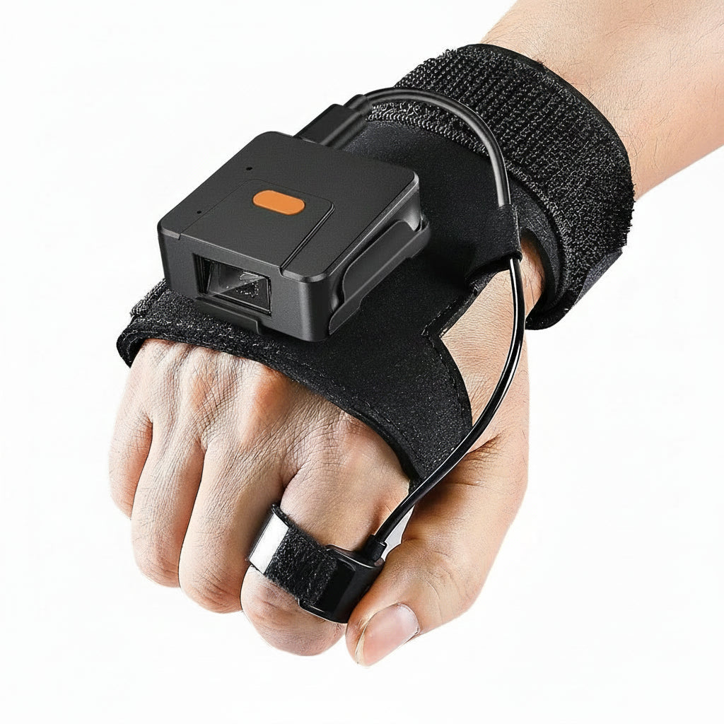Wearable Bluetooth Barcode Scanner – Wireless Finger Glove Scanner for 1D QR Codes, Warehouses and Inventory Management