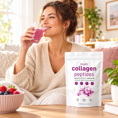Multi Collagen Peptides Powder – Hydrolyzed Protein Blend with Types I, II, III, V and X for Convenient Daily Collagen Supplementation