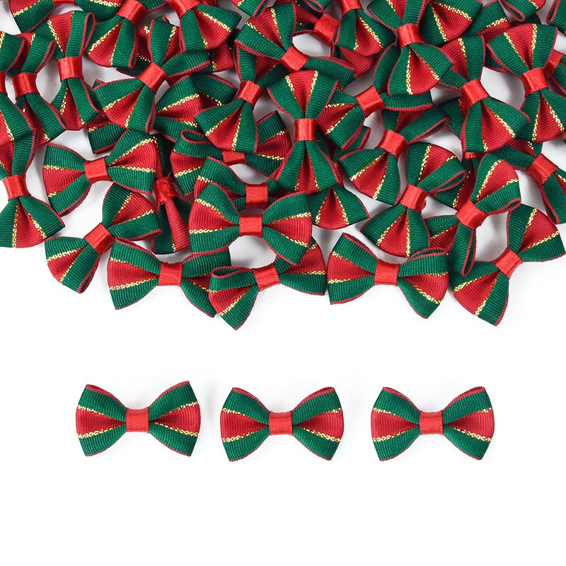 Satin Christmas Ribbon Bow Set – Handmade DIY Gift Wrapping Bows for Crafts, Hair Accessories, Xmas Parties & New Year Decorations