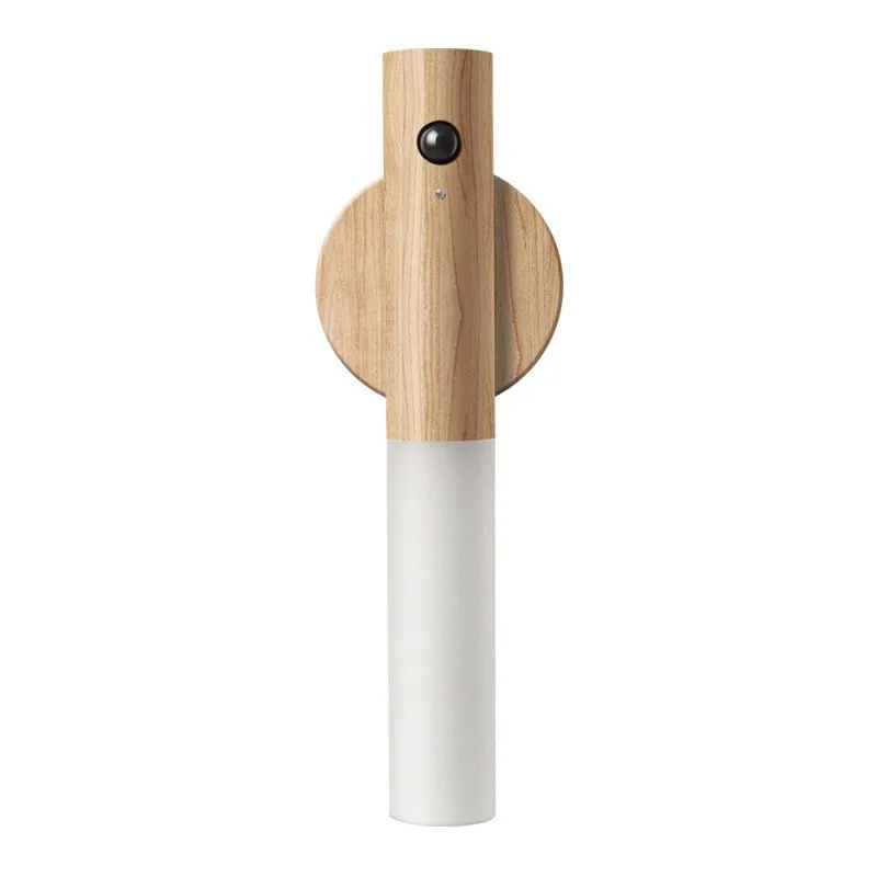 Rechargeable Wooden Motion Sensor Wall Light – Wireless USB LED Night Lamp for Hallways, Bedrooms, Stairs and Convenient Hands-Free Illumination