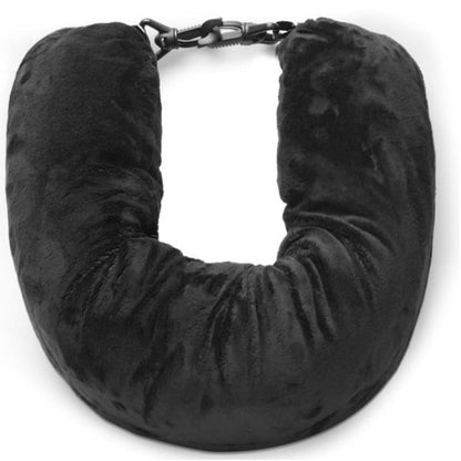 Stuffable Travel Neck Pillow – Velvet Airplane & Car Neck Pillow You Fill With Your Clothes