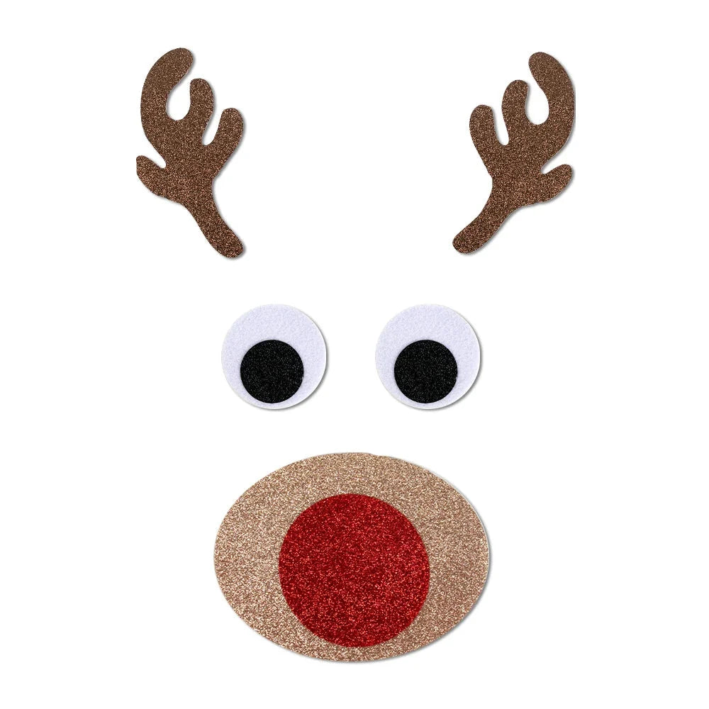 Christmas Door & Window Stickers – Felt Cloth Cartoon Snowman, Santa, and Elk Wall Decals for Winter, Christmas, and New Year Decorations