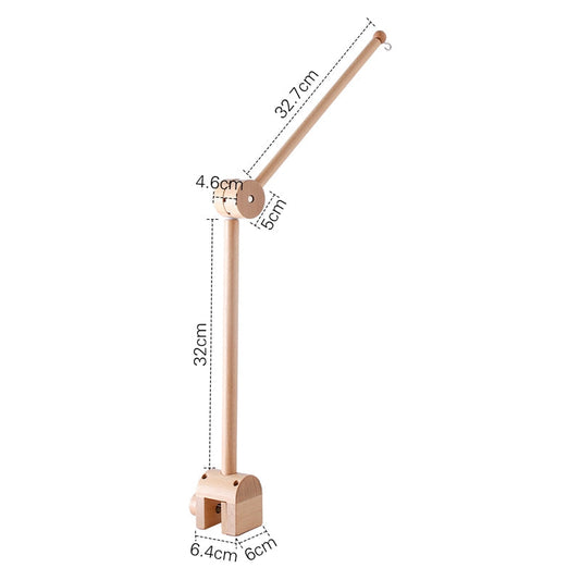 Wooden Crib Mobile Holder - Baby Bed Bell Bracket for Hanging Nursery Mobiles, Rattles and Decorative Accessories