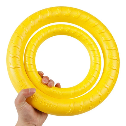 Floating Dog Ring Toy – Anti-Bite Flying Disc and Puller for Interactive Fetch, Training, Tugging and Aggressive Chewers