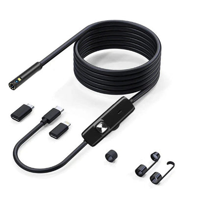 Endoscope Camera – 1080P Waterproof Dual Port Inspection Borescope for iPhone, Android, Cars and Pipe Diagnostics