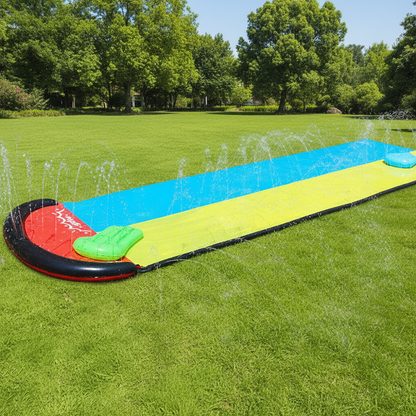 Lawn Water Slide Sprinkler – Outdoor Splash Toy with Body Board for Kids and Families, Perfect for Summer Backyard Water Play