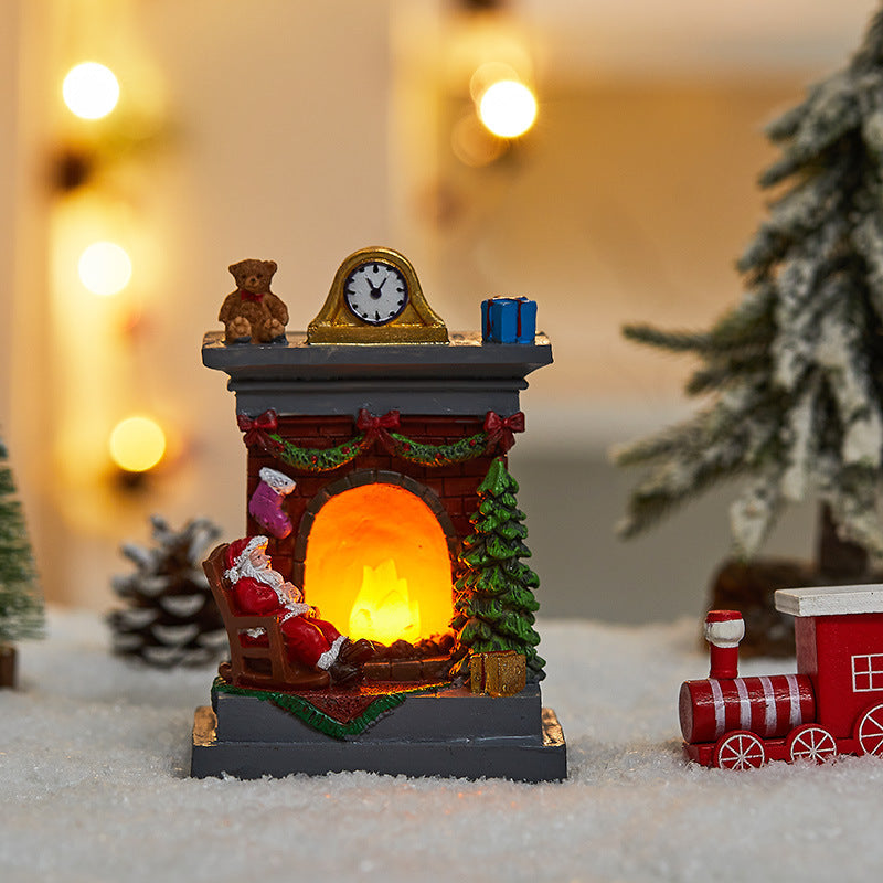 Santa & Snowman Hot Air Balloon Ornament – LED Glowing Christmas Decoration for Bedroom, Tabletop & Festive New Year Home Décor