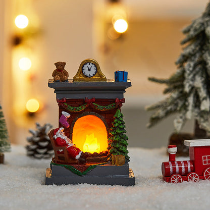 Santa & Snowman Hot Air Balloon Ornament – LED Glowing Christmas Decoration for Bedroom, Tabletop & Festive New Year Home Décor