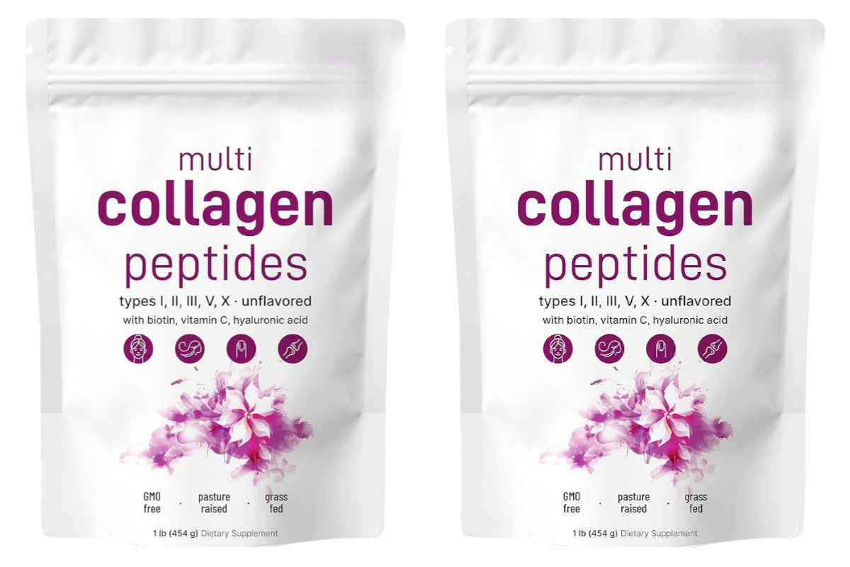 Multi Collagen Peptides Powder – Hydrolyzed Protein Blend with Types I, II, III, V and X for Convenient Daily Collagen Supplementation
