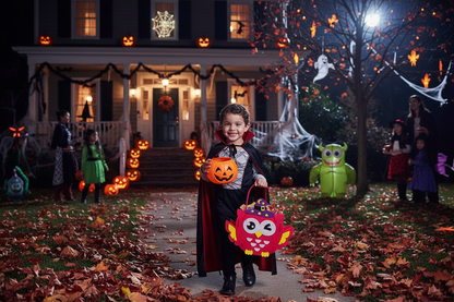 Halloween Pumpkin Candy Bag Kit – DIY Felt Treat Tote Craft Set for Kids, Kindergarten Activities, Party Favors and Handmade Holiday Fun