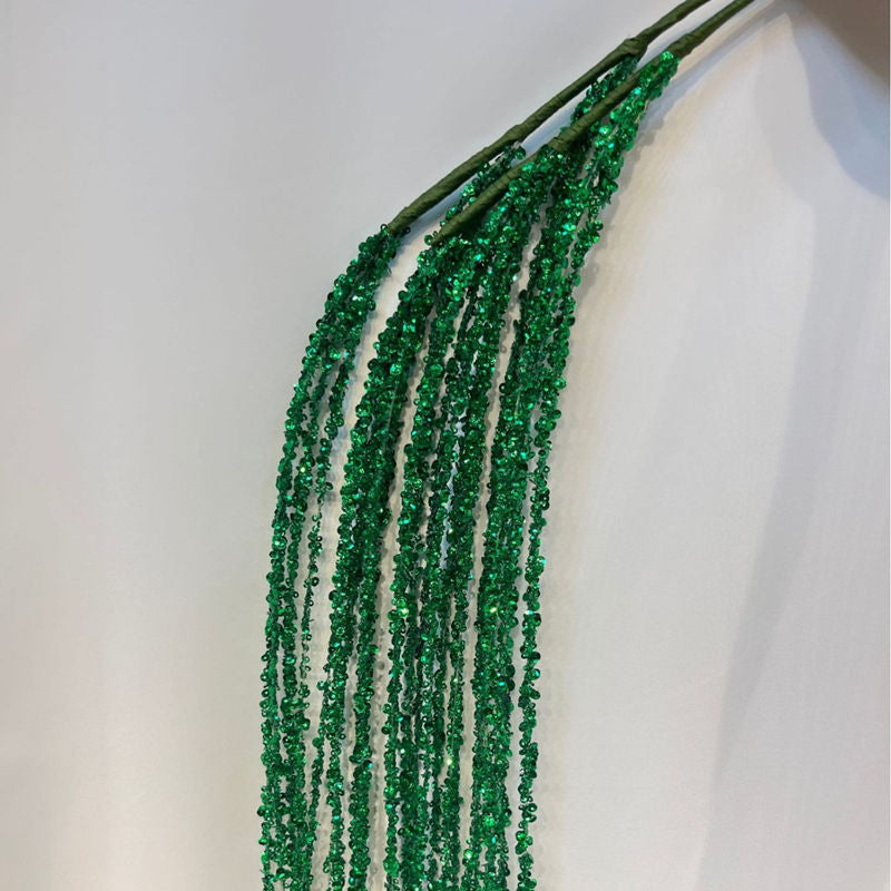 Sequin Glitter Christmas Branch Sticks – Artificial White Tassel Plant Decorations for Holiday Trees, Parties & Festive Displays