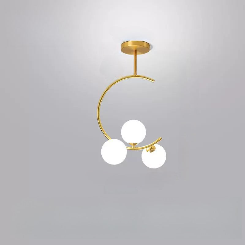 Glass Ball Ceiling Chandelier – Luxury Gold Pendant Light for Living Room, Bedroom and Hallway Decor