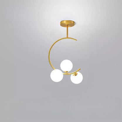 Glass Ball Ceiling Chandelier – Luxury Gold Pendant Light for Living Room, Bedroom and Hallway Decor