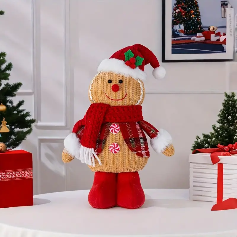 Christmas Gingerbread Doll Figurine – Cute Creative Holiday Ornament for Home, Tabletop Display, Window Decoration & Festive Christmas Décor