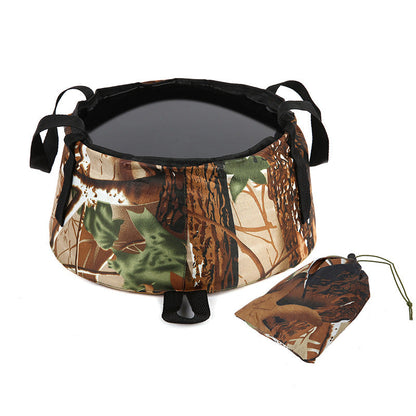 Portable Foldable Water Bucket – Waterproof Fishing Container Bag for Camping, Outdoor Washing Basin, or Travel Storage Use