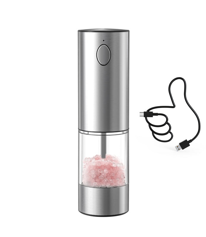 USB Rechargeable Electric Salt & Pepper Grinder Set – Adjustable Mill with Large Capacity for Home & Kitchen Use