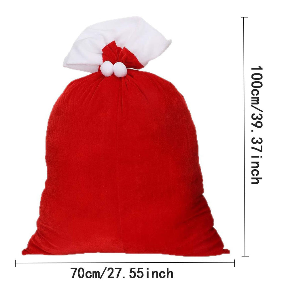 Extra Large Santa Gift Sack - Velvet Drawstring Christmas Present Bag, Oversized Holiday Gift Packaging for Kids, Family Parties and Xmas Eve Surprises