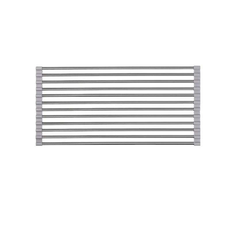 Stainless Steel Folding Drain Rack - Expandable Sink Organizer for Dishes, Fruits and Vegetables, Space-Saving Kitchen Storage Drying Rack