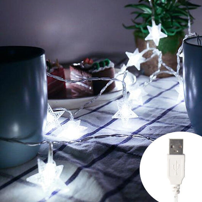 Outdoor Waterproof Garland LED Star Fairy Lights – String Lights for Christmas Trees, Weddings, Parties, Terraces, and Garden Holiday Decorations