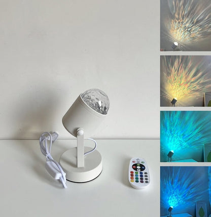 Water Ripple Wall Lamp – Rotating Sunset Ambient Night Light with Moving Shadow Effect for Bedrooms, Streaming Backgrounds and Mood Decor