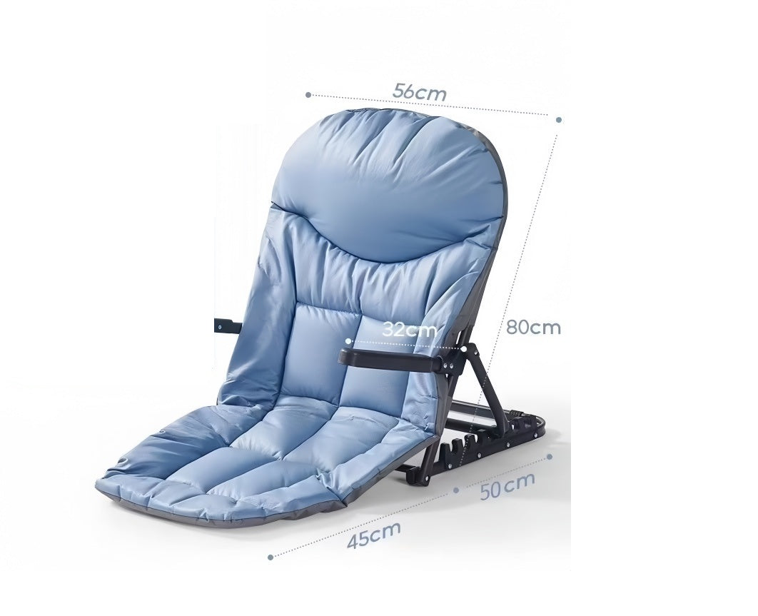 Foldable Tatami Recliner Chair – Adjustable Backrest, Armrests, Portable Floor Seat with Free Pillow for Dorm, Bedroom & Outdoor Relaxation
