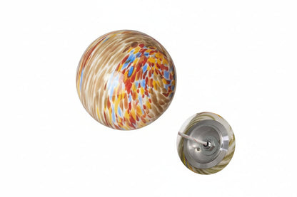 Stained Glass Globe Wall Lamp – Concealed-Base Round Ball Sconce for Bedrooms, Bedside Areas, Living Rooms and Warm Artistic Ambience