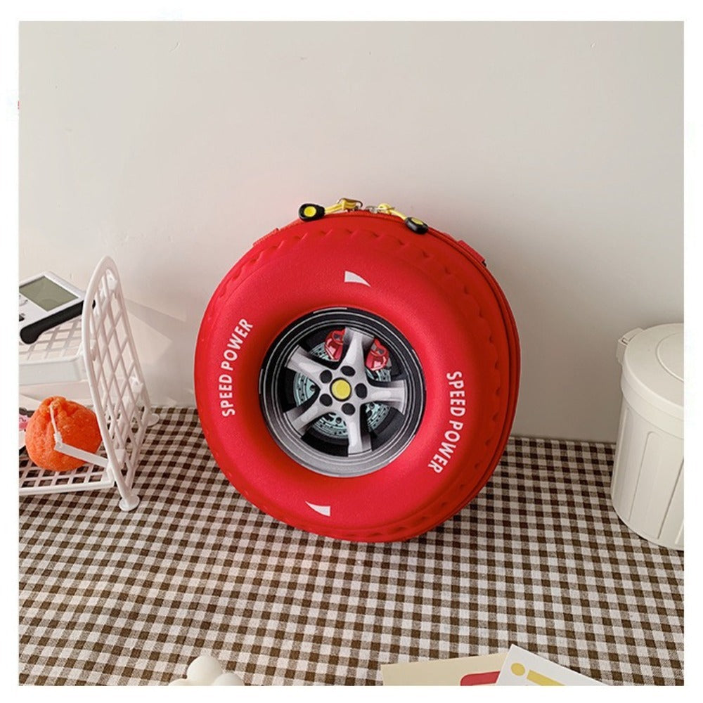 Colorful Tire-Shaped Kids School Backpack – EVA Waterproof Large-Capacity Kindergarten Bag with Adjustable Straps for Boys & Girls