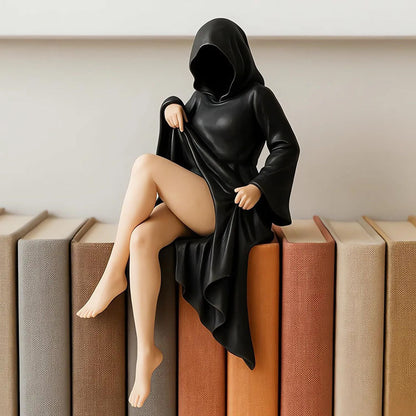 Halloween Masked Women Statue - Elegant and Mysterious Desktop Ornament for Fireplace, Entryway, or Halloween Home Decor