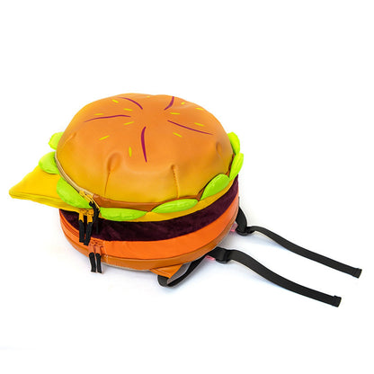 Cartoon Hamburger Backpack – Large-Capacity Cheeseburger Daypack with Shoulder Strap, Fashionable Travel Messenger Bag for School, Work & Outdoor Adventures