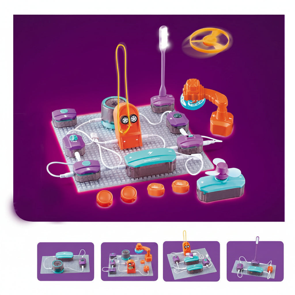 Electronic STEM Building Blocks - Physics Circuit Experiment Kit for Kids Educational Science Learning and Creative Engineering Fun