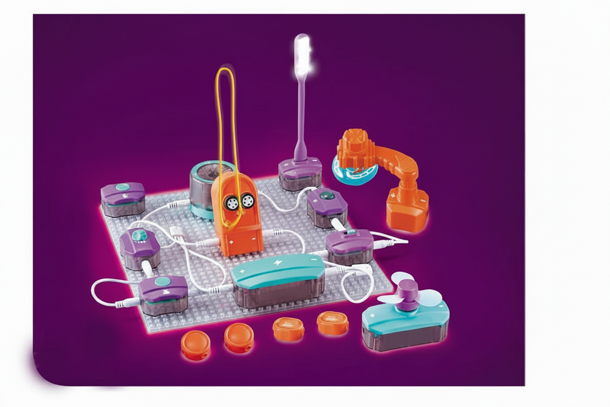Electronic STEM Building Blocks - Physics Circuit Experiment Kit for Kids Educational Science Learning and Creative Engineering Fun