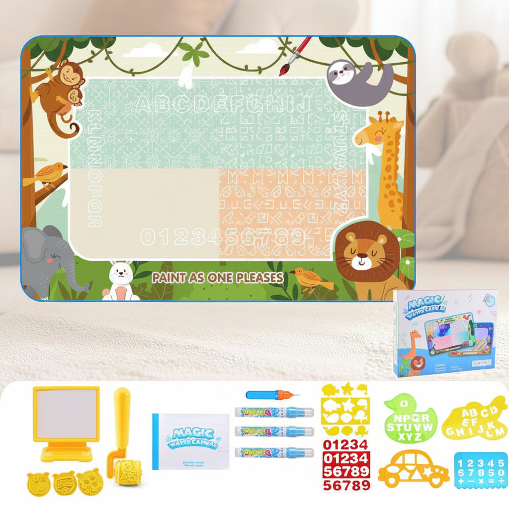 Water Doodle Drawing Mat - Reusable Educational Painting Toy for Toddlers, Creative Learning and Mess-Free Fun