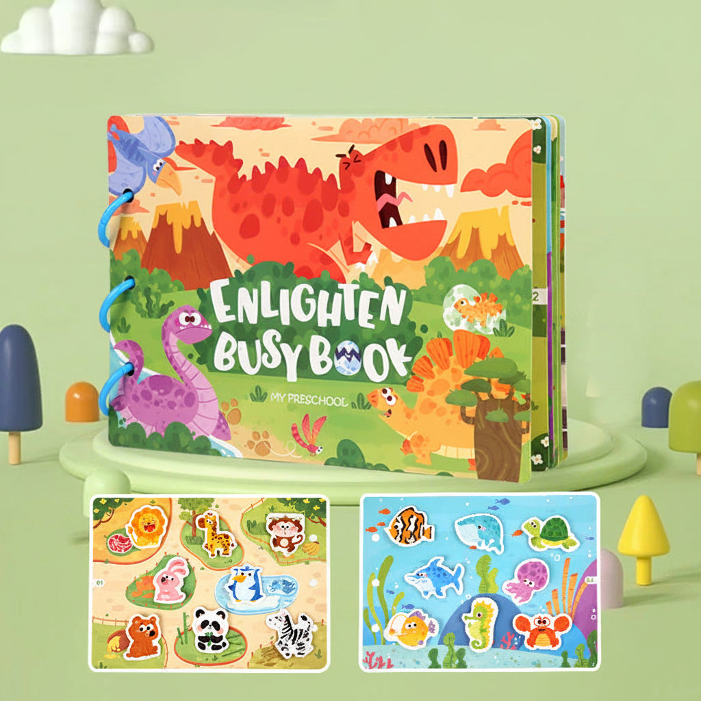 Montessori Quiet Busy Book - Early Learning Activity Binder for Toddlers with Matching Games and Skill Building