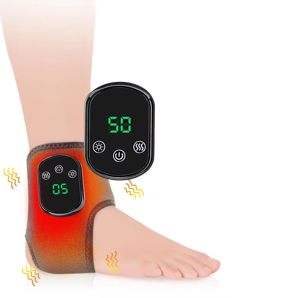 Electric Ankle & Wrist Massager Protector – Hot Compress Vibration Support Brace for Muscle Relaxation, Foot Pain Relief & Injury Recovery