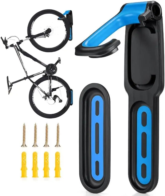 Bicycle Wall Mount Rack - Heavy Duty Bike Storage Hook for MTB and Road Bikes, Space Saving Garage Wall Organizer and Cycling Display Solution