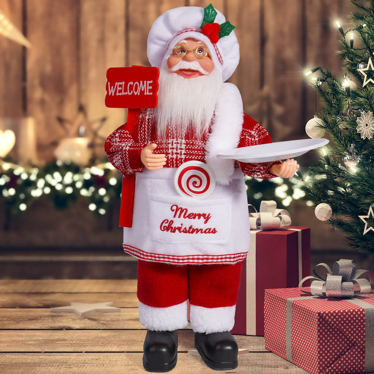 Handcrafted Santa Claus Plush Ornament – Cute Christmas Cloth Figurine for Holiday Parties, Home Decorations, Festive Displays & Winter Celebration Décor