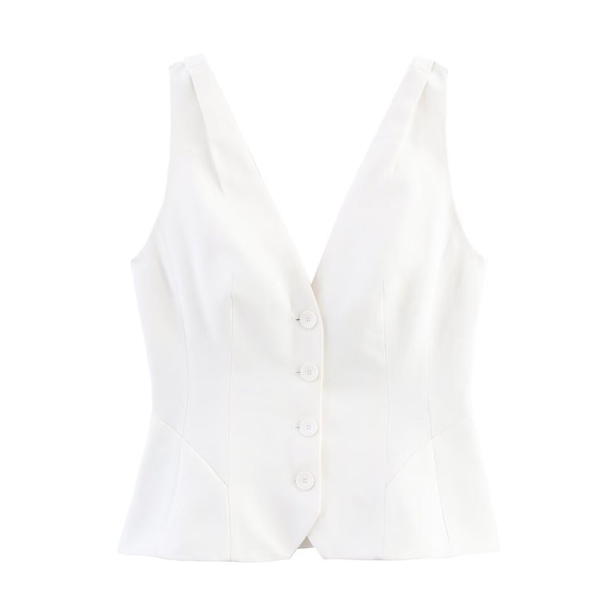 Minimalist Sleeveless V-Neck Vest – Single-Breasted Summer Essential Top for Effortless All-Match Women’s Fashion Styling
